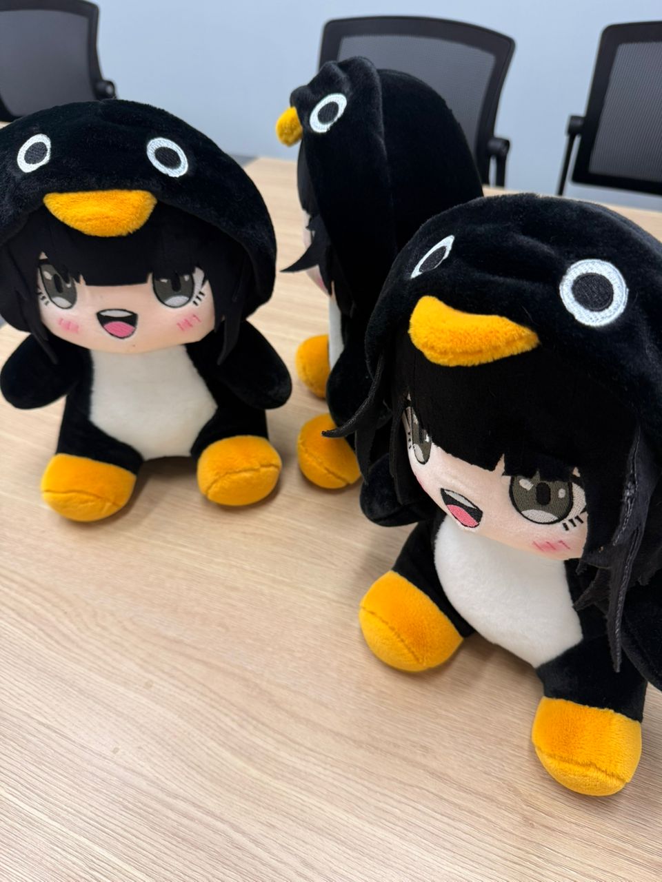 Gugu Gaga Penguin stuffed plush back view showing plush fabric texture
