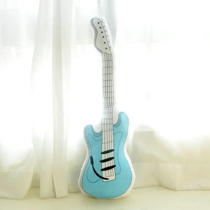 Guitar plush collectible soft blue version shown as close up detail shot