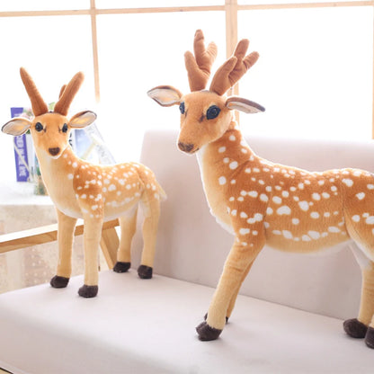 Sika Deer Plush Stuffed Animal Toy | Soft Deer Stuffed Toy in 30cm 60cm or 90cm | Cute Wildlife Deer Plush Gift