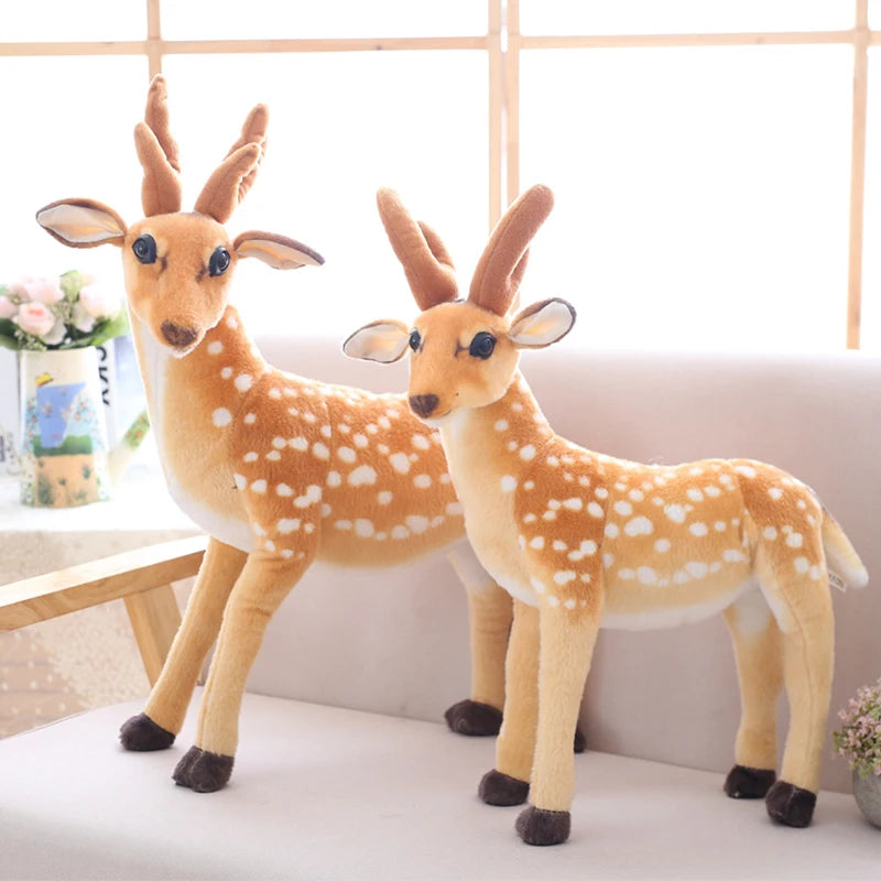 Sika Deer Plush Stuffed Animal Toy | Soft Deer Stuffed Toy in 30cm 60cm or 90cm | Cute Wildlife Deer Plush Gift