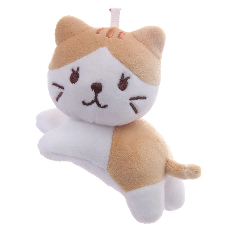 Halloween cat decoration mini plush keychain with seasonal props