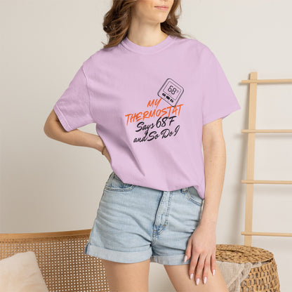 Hand lettered typography shirt worn by two friends in matching colorways
