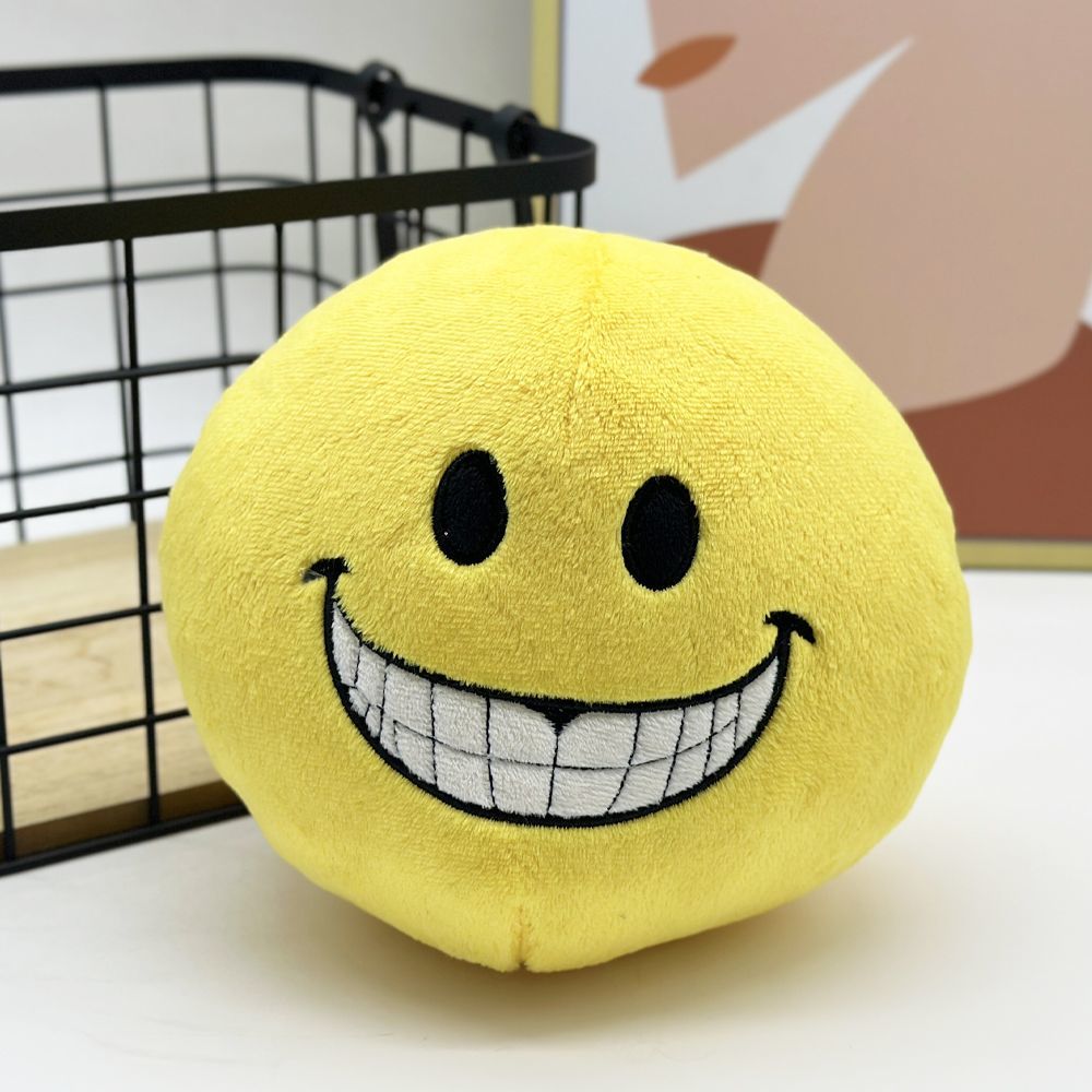 Handcrafted horror plush round yellow sphere collectible