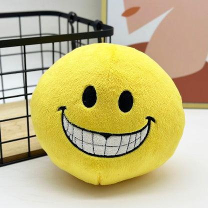 Handcrafted horror plush round yellow sphere collectible