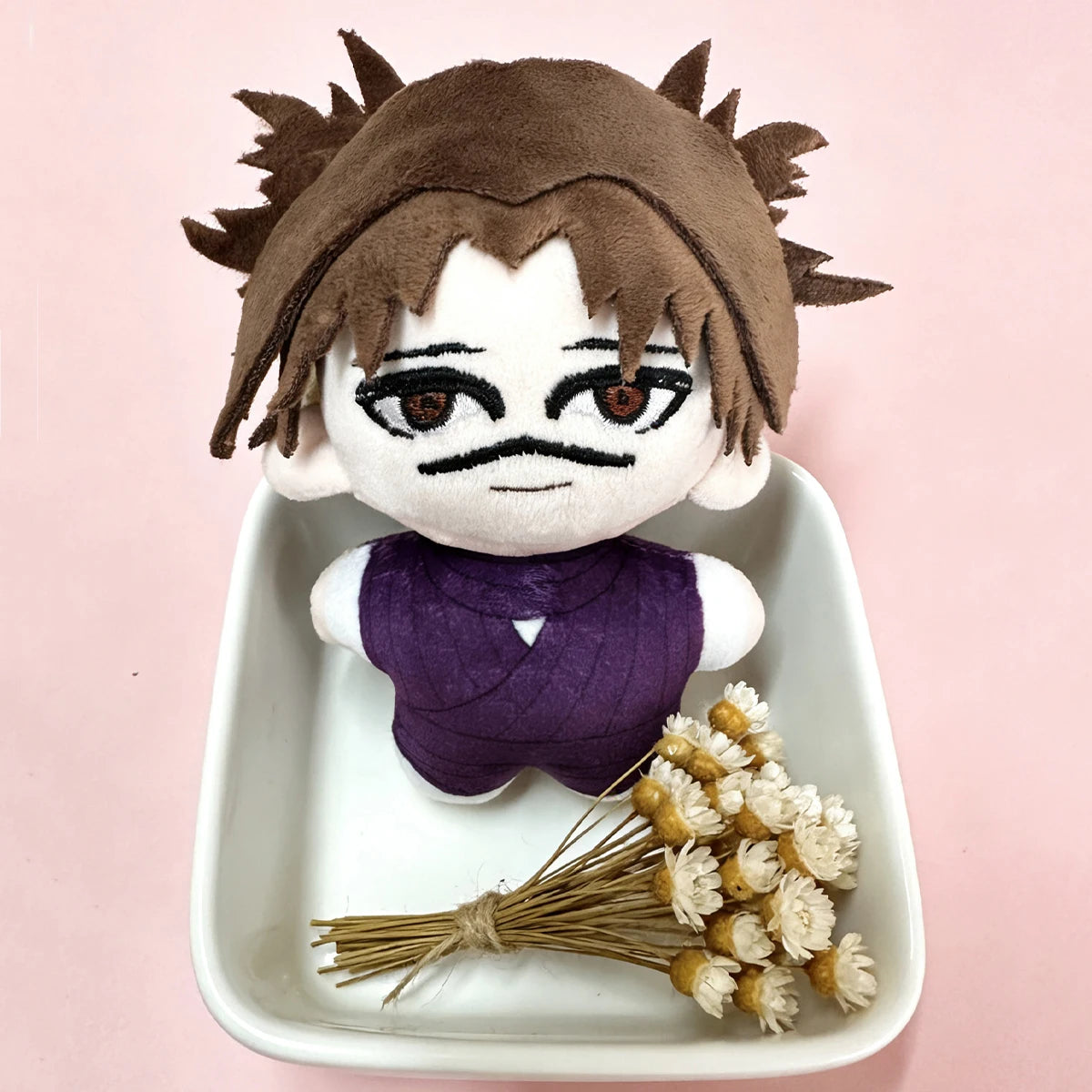 Handmade Choso Jujutsu Kaisen plush toy close-up face
