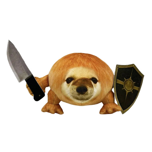 Handmade Drog plush toy 14cm sword and shield dog meme collectible
