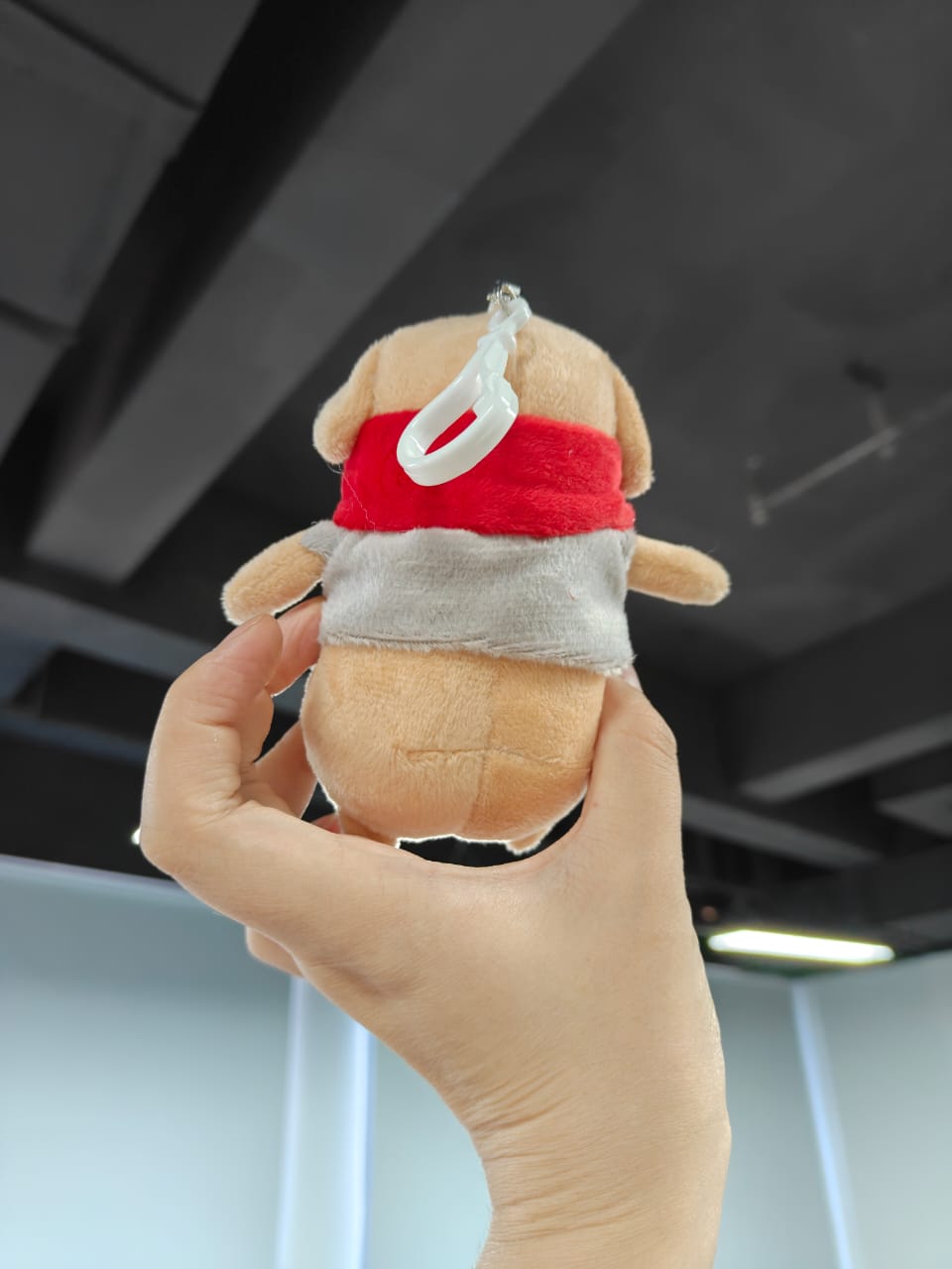 Handmade Nudaeng plush toy, a 12cm soft yellow Korean meme dog stuffed animal with a neutral dazed expression