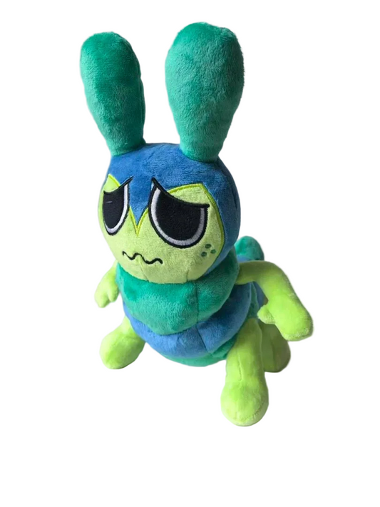 Handmade Squirm Dandy Worm Plush showing unique material variations.