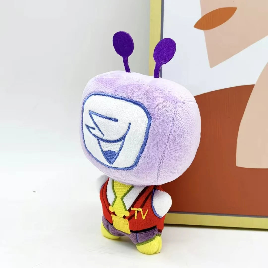 Handmade Tenna Darkner plush CRT TV head red suit fan-inspired figure