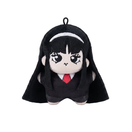 Handmade Tomie plushie 10cm — soft horror manga collectible with long dark hair and iconic beauty mark