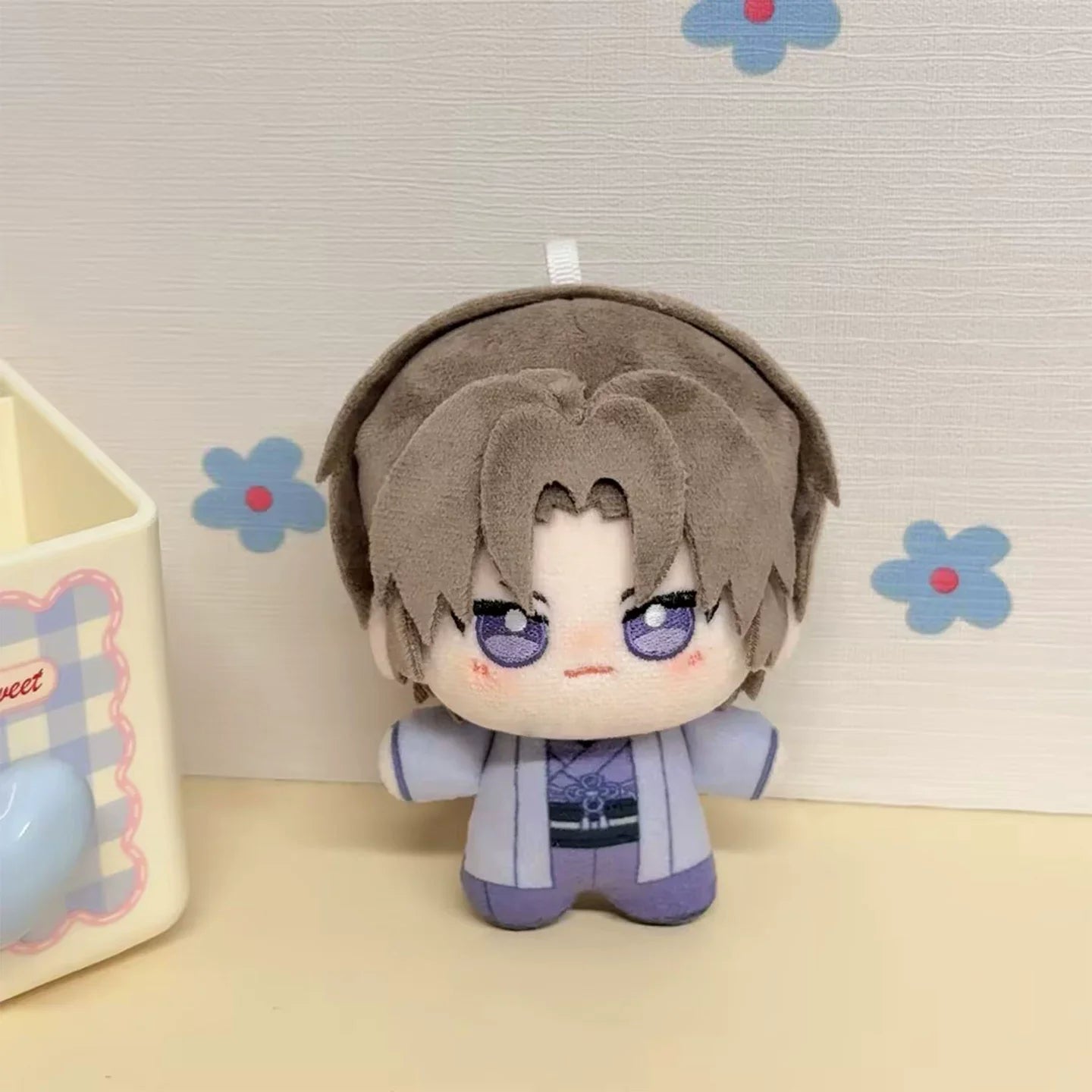 Handmade Touken Ranbu plushie keychain attached to bag display