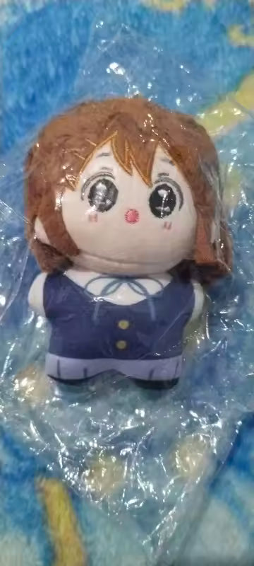 Handmade anime plush Akiyama Mio face and hair detail view