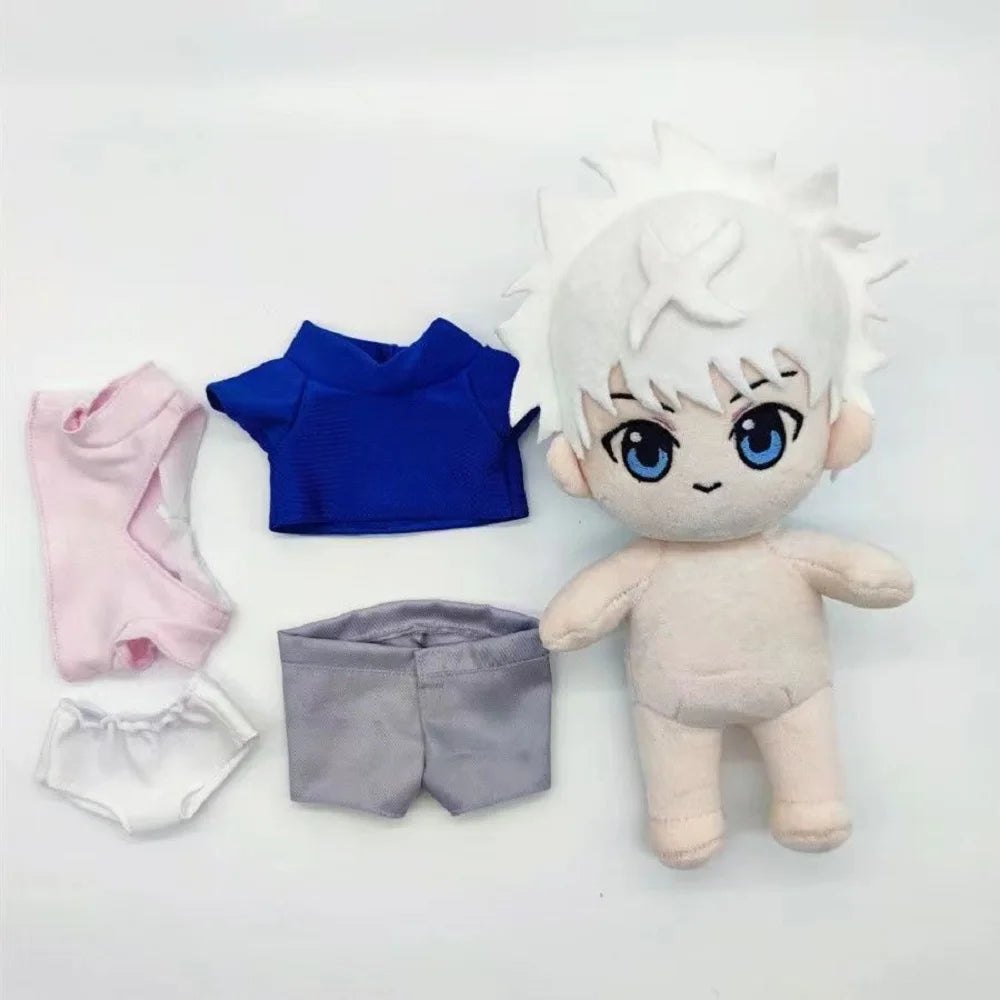 Handmade anime plush removable clothes outfit laid flat six characters
