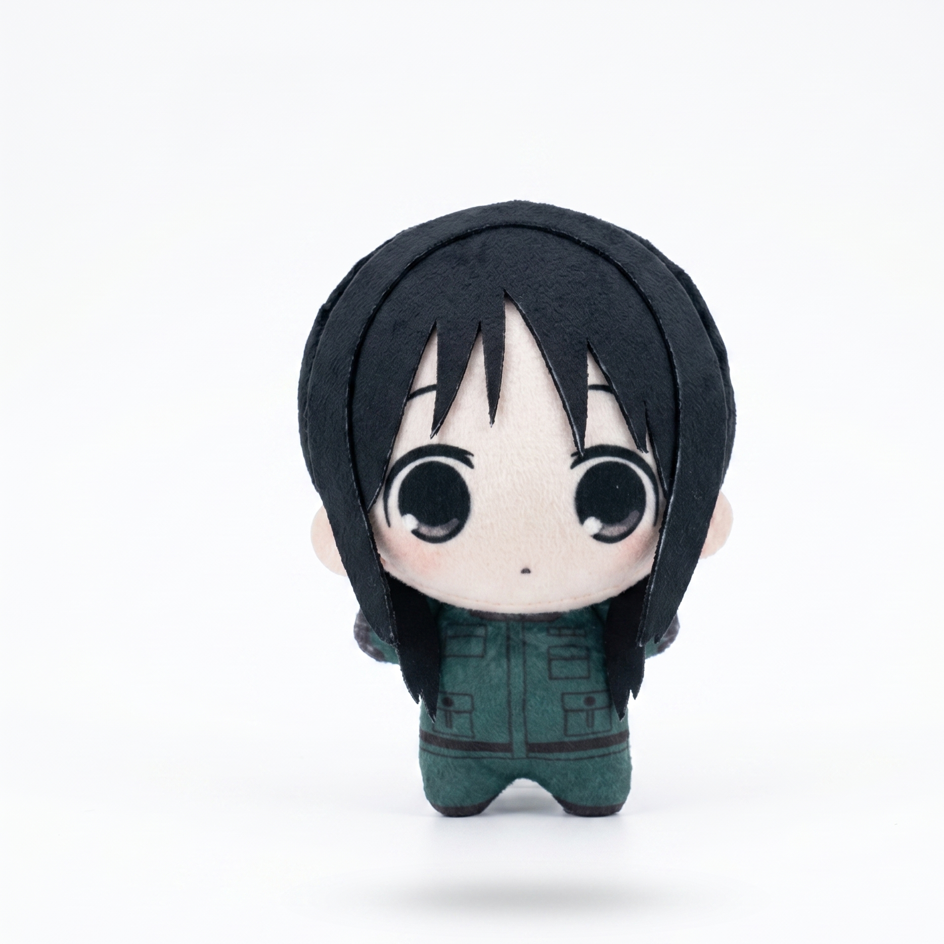 Handmade anime plush soft toy Chito side profile view
