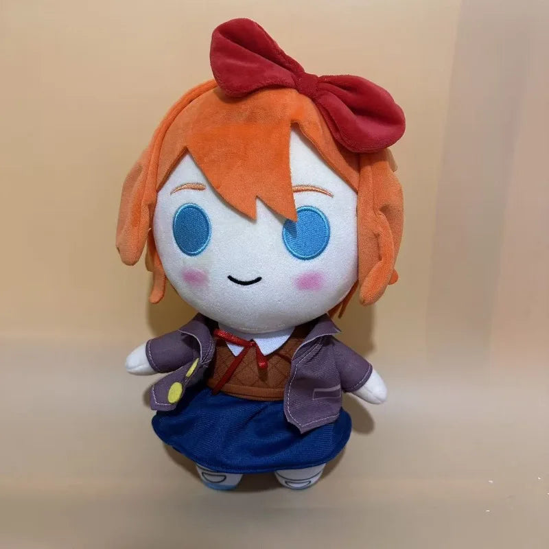 Handmade anime plush toys displayed on shelf literature club collectibles