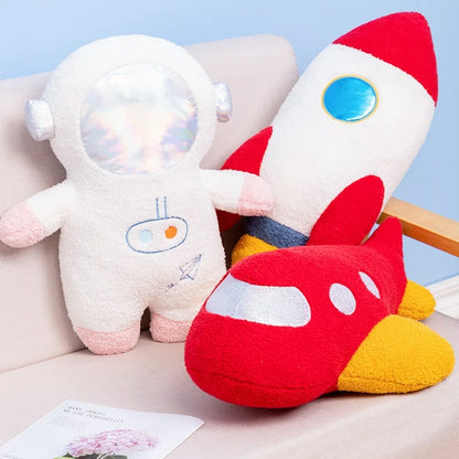 Handmade astronaut plush toy in white spacesuit with soft PP Cotton filling