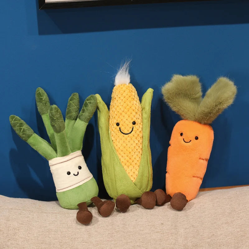 Handmade corn plush toy yellow stuffed vegetable kawaii