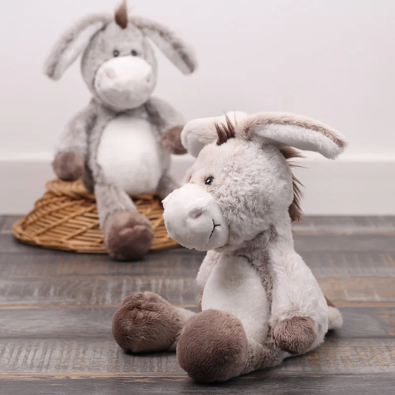Handmade donkey plushie 32cm full body front view