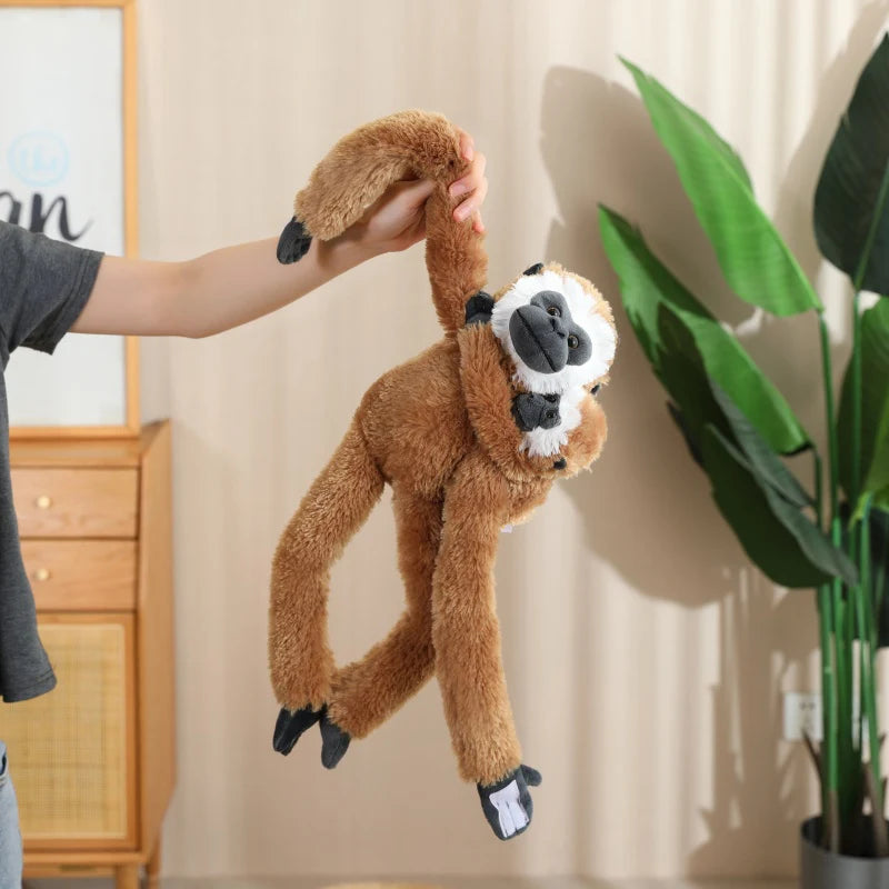 Handmade gorilla stuffed animal with soft brown fur, PP cotton filled plush toy