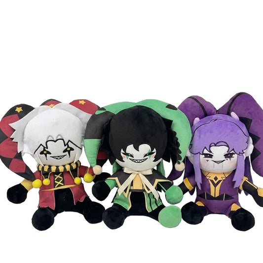 Handmade harlequin plush toy inspired by a popular circus horror visual novel, 25cm
