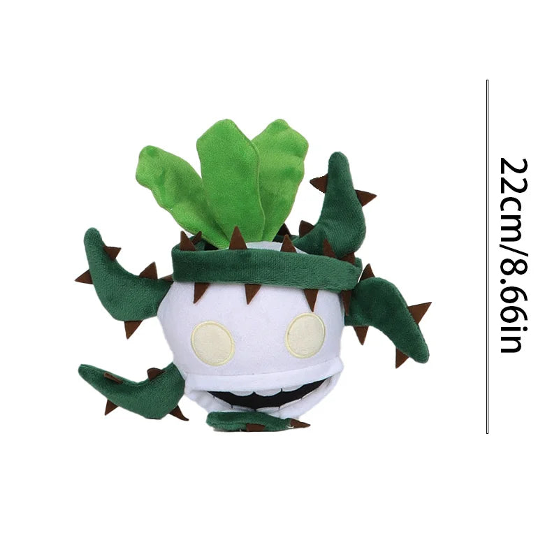 Handmade horror plush toy 22cm size reference next to hand