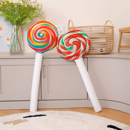 Handmade kawaii plushie lollipop wrapped in tissue paper as a birthday gift