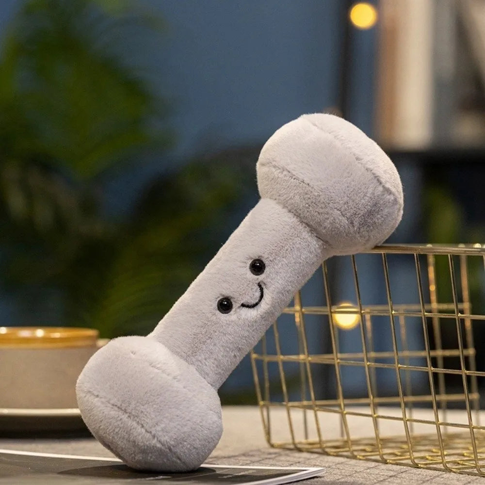 Handmade kawaii stuffed gym equipment plush toy soft PP cotton filled collectible