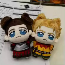 Handmade medieval RPG fan plush keychain attached to backpack