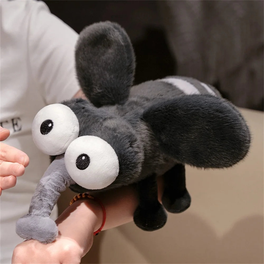 Handmade mosquito plushie PP cotton filling soft polyester exterior close-up