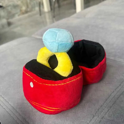 Handmade plush diamond ring set beside a soft velvet style jewelry box plush toy