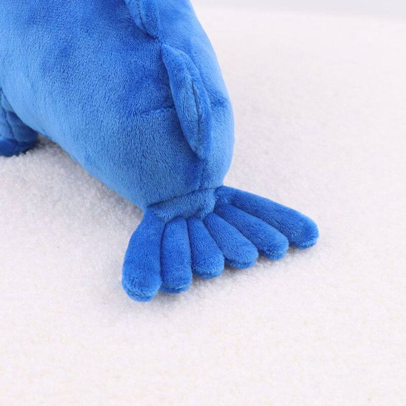 Handmade sea beast stuffed animal Blue character front view
