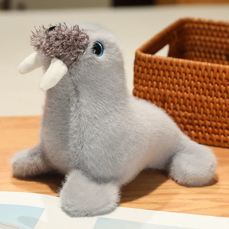 Handmade sea lion plushie sitting upright 22cm kawaii stuffed animal