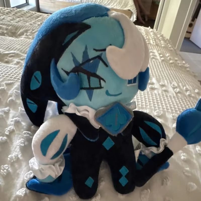 Handmade shadow milk plush toy measuring 25cm in height for scale reference
