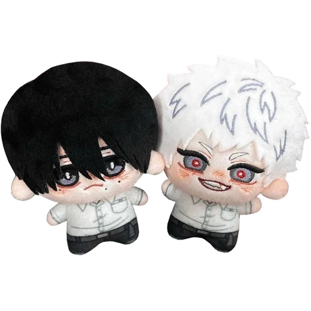 Handmade supernatural horror plush with creepy cute smiling design
