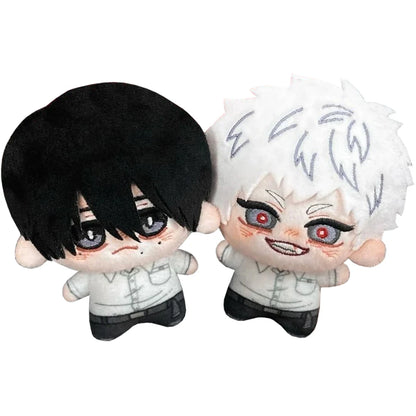 Handmade supernatural horror plush with creepy cute smiling design
