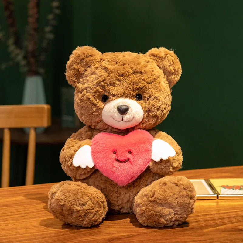Handmade teddy stuffed toy brown gift ready Valentine's Day packaging