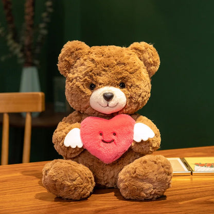 Handmade teddy stuffed toy brown gift ready Valentine's Day packaging
