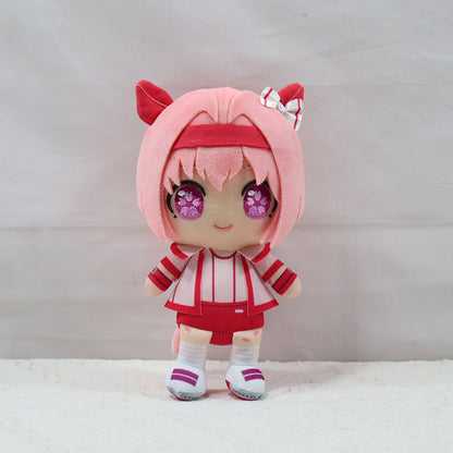 Haru urara plush close up facial expression cheerful pink ears
