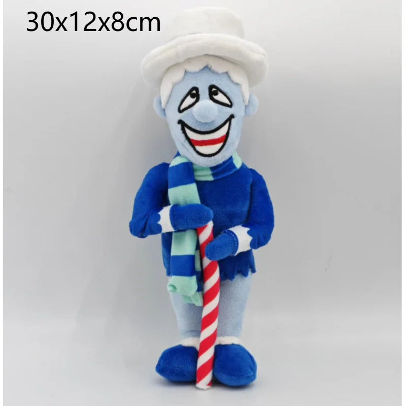 Heat Miser plush and Snow Miser plush wrapped and ready for gifting