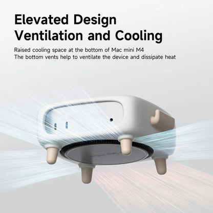 Heat dissipation vents on the bottom of Mac Mini M4 Pro silicone skin.