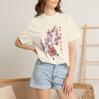 Heavyweight relaxed-fit tee featuring Japanese-inspired ayakashi and sakura artwork