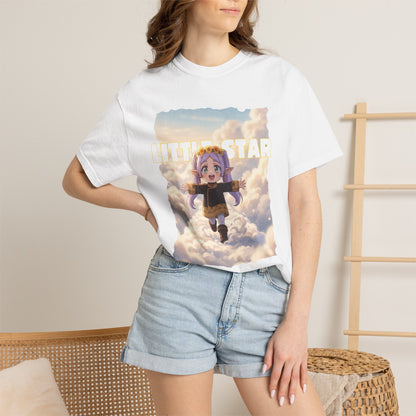 Heavywight ring-spun cotton tee with a dreamy aerial print