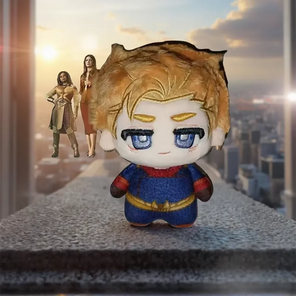 Homelander stuffed toy side view, cotton-filled plush collectible
