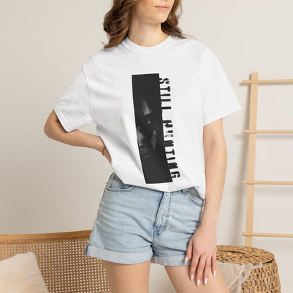 Horror fan apparel still hunting design hanging wardrobe lifestyle shot
