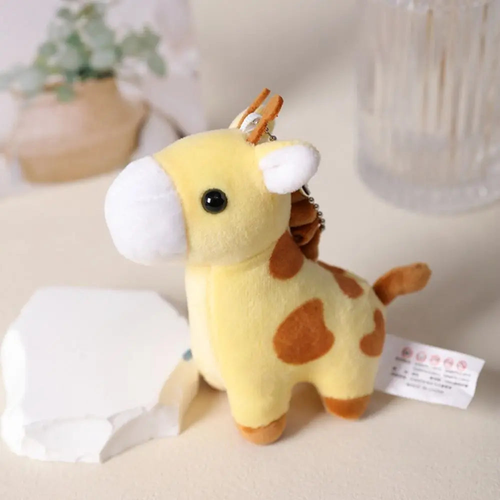 Horse plush keychain mini cartoon soft animal keychain brown