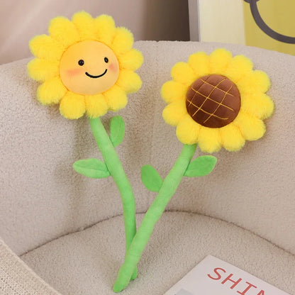 Hot pink flower plush toy vibrant petals kawaii room decor
