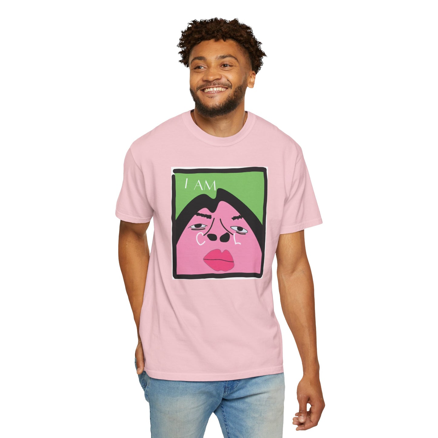 I Am Cool funny graphic tee garment dyed vintage look detail