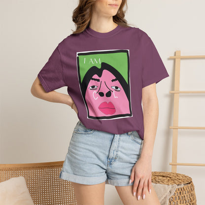 I Am Cool meme graphic T-shirt size guide measurement reference image