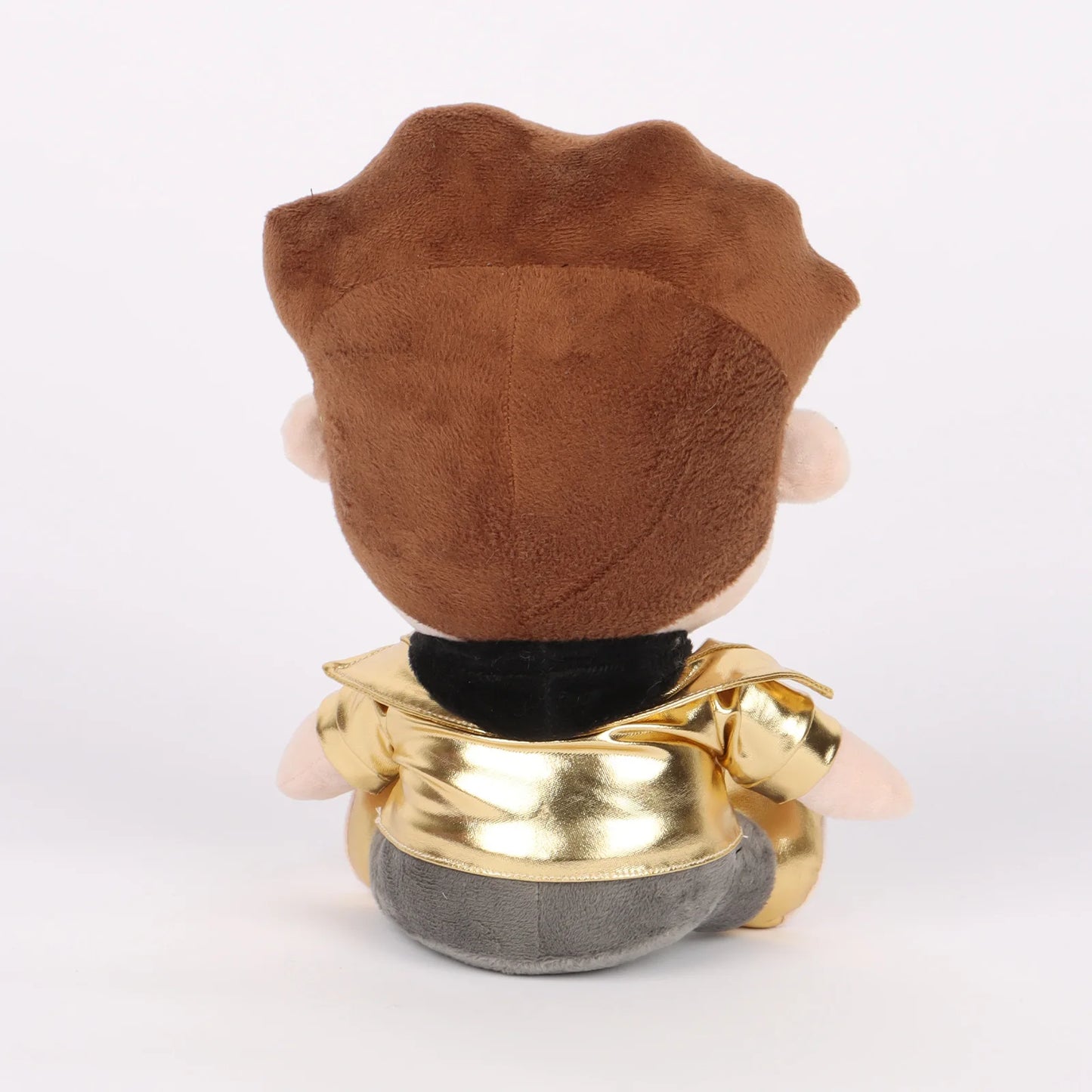 Infinite YouTuber plush toy sitting on desk display
