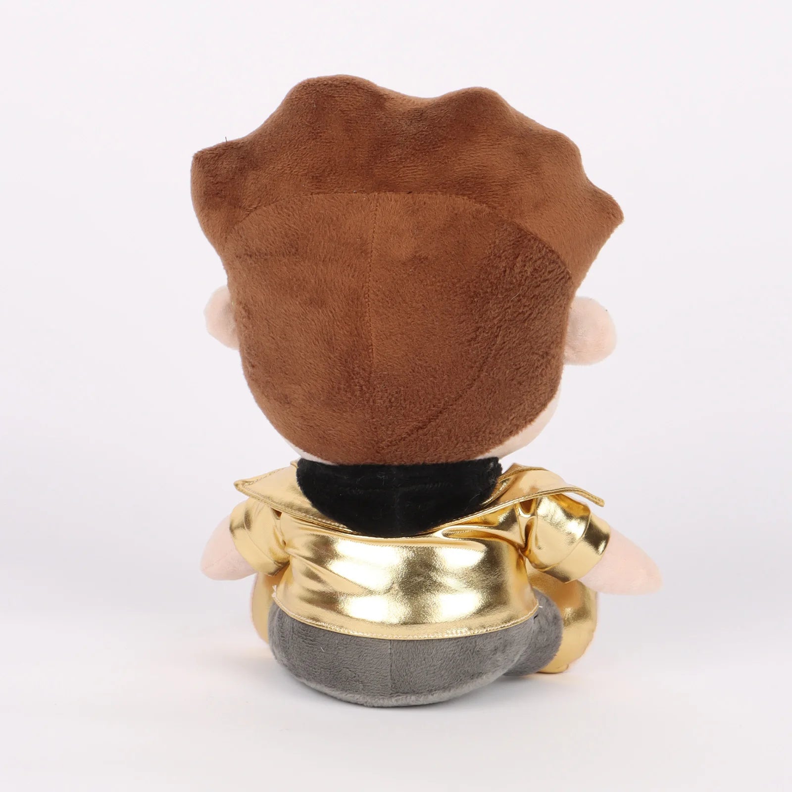 Infinite YouTuber plush toy sitting on desk display
